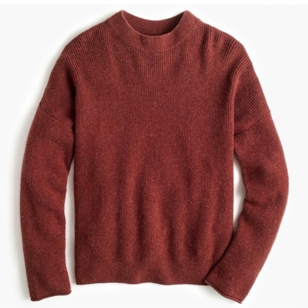 Point Sur Button Back Waffle Sweater In Rust